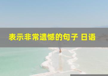 表示非常遗憾的句子 日语